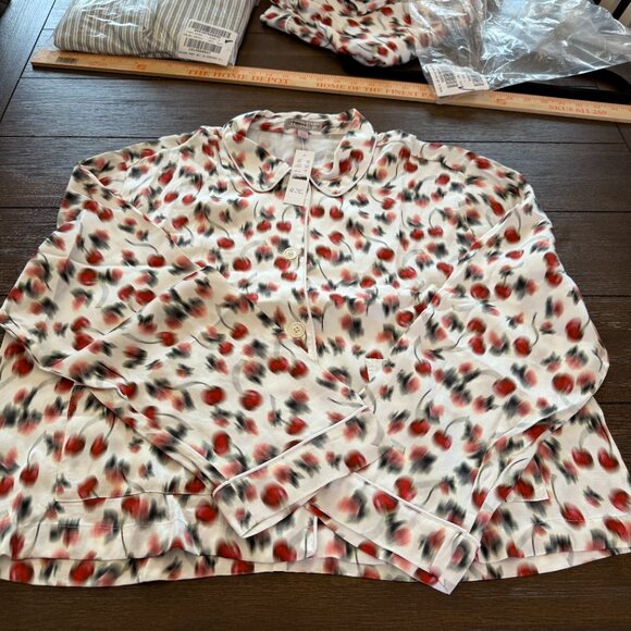 J. Crew Soft shine pajama pant set in blurry cherry print Size Large - Picture 2 of 10